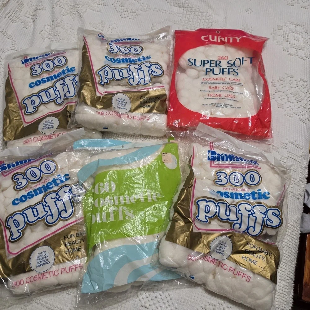 Vintage Cotton Ball Cosmetic Puffs Various Brands Curity Bradlee's‎